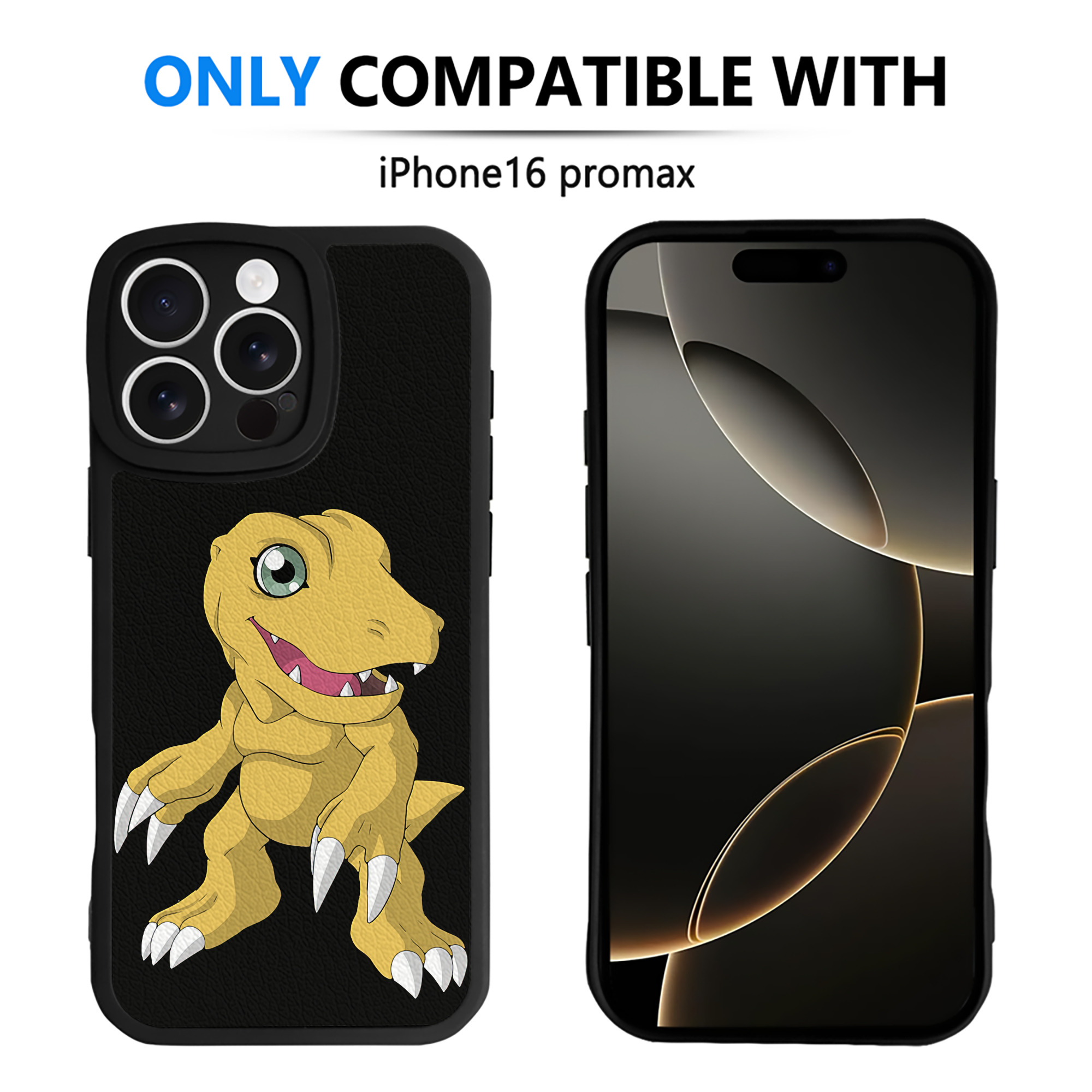 （画像用） Digimon デジタルモンスター/デジモン 【iPhone 16シリーズ対応】シリコンスマホケース（レザー調） 材質：シリコン